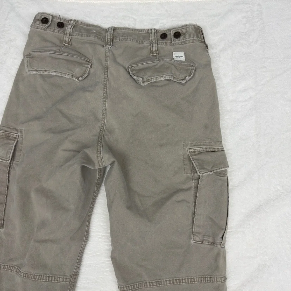 American Eagle Cargo Pants Mens 29x34 Khaki Cotton Distressed Y2k Grunge